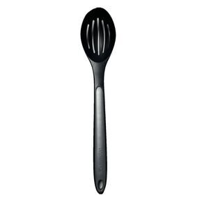 Calphalon 13 in Black Nylon Slotted Spoon Gray Silicone Cooking Serving Utensil